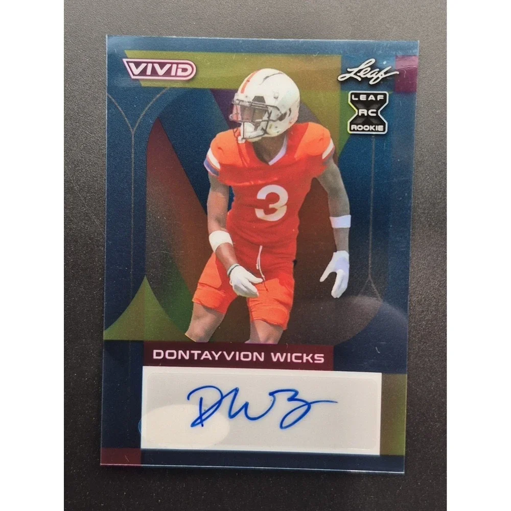 2023 Leaf Vivid Dontayvion Wicks 1/1 Pre-Production Proof Autograph Blue (RC) AU